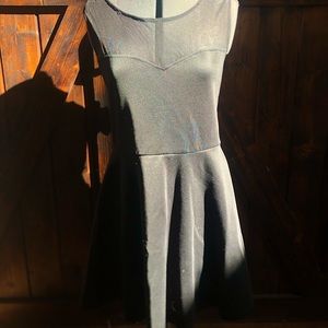 gothic dress with back straps&bow/mesh chest!